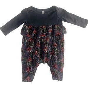 💖5/$25 SALE💖 0-3M Tea Baby Girl Navy Floral Ruffled One-Piece